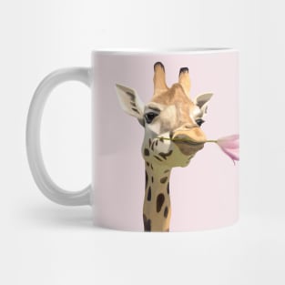 Cute Giraffe with Pink Tulip in its Mouth Mug